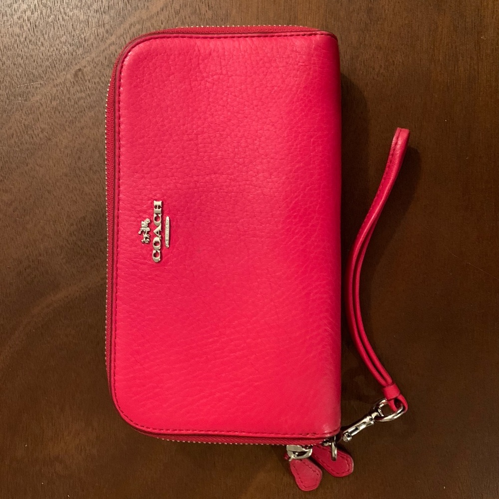 Coach Wallet/Clutch - Red Leather